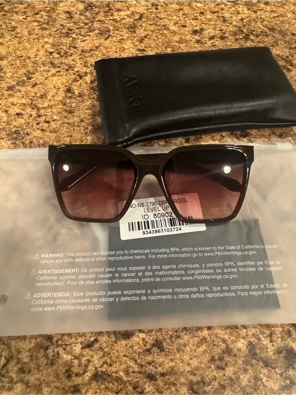 Quay Australia Brown “Level up” Gradient Square Sunglasses Women